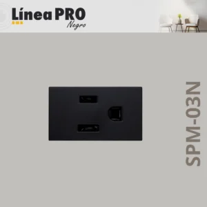 CONTACTO POLO A TIERRA ABS LINEA PRO NEGRA SPM-03N