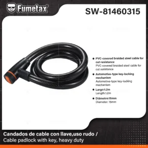 CANDADO PARA BICICLETA O MOTO USO RUDO FUMETAX SW-81460315