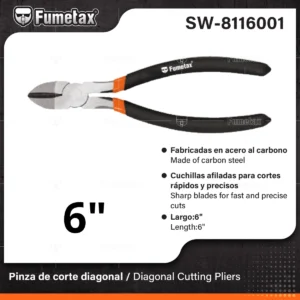 PINZA DE CORTE EN DIAGONAL 6″ FUMETAX SW-8116001