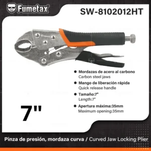 PINZA DE PRESION MORDAZA CURVA 7 PULG. FUMETAX SW-8102012HT