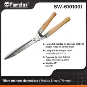 TIJERA PODA MANGO DE MADERA 10 PULG FUMETAX SW-6101001