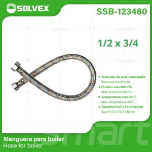 MANGUERA PARA BOILER 3/4 X 1/2 80 CM SSB-123480