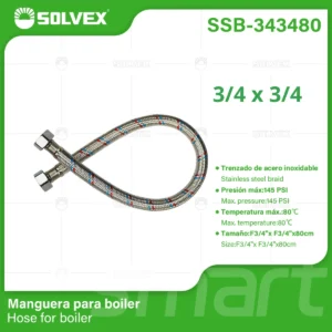 MANGUERA PARA BOILER 3/4 X 3/4 80 CM SSB-343480