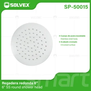 REGADERA REDONDA 6" ACERO INOX CROMO SP-50015