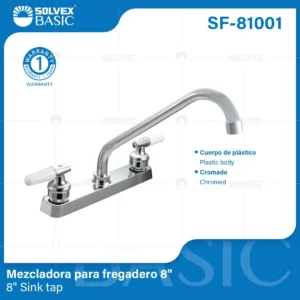 MEZCLADORA PARA FREGADERO CROMO CUERPO PLASTICO SF-81001