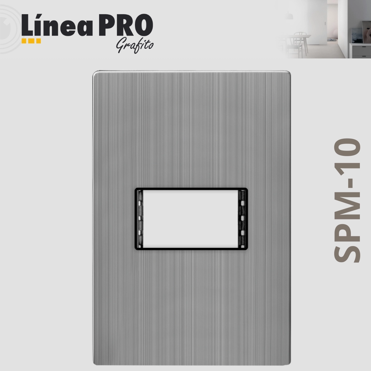 PLACA ACERO INOXIDABLE 1 VENTANAS LINEA PRO SPM-10