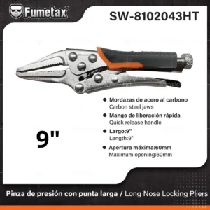 PINZA DE PRESION CON PUNTA LARGA 9" FUMETAX SW-8102043HT