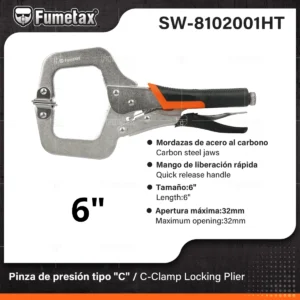 PINZAS DE PRESION TIPO C CLAMP 6" FUMETAX SW-8102001HT