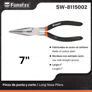 PINZA DE PUNTA Y CORTE 7" ACERO AL CARBON FUMETAX SW-8115002