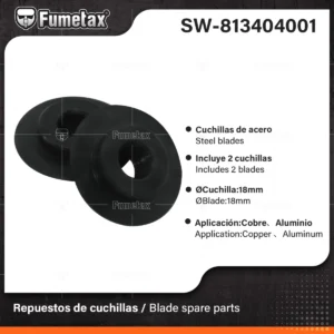 REPUESTO 2 CUCHILLAS DE ACERO PARA TUBO COBRE Y ALUMINIO SW-813404001