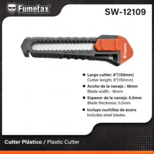 CUTTER DE PLASTICO 6 PUL 19 MM FUMETAX SW-12109