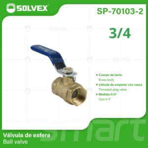 Valvula Esfera Roscable 3/4 Solvex SP-70103-2