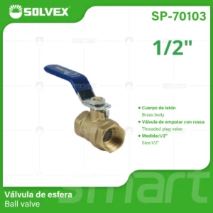 Valvula Esfera Roscable 1/2 Solvex SP-70103