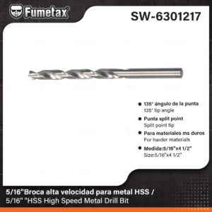 BROCA PARA METAL FUMETAX DE ALTA VELOCIDAD HSS 5/16 SW-6301217