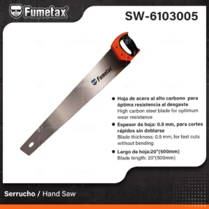 SERRUCHO MANGO DE MADERA FUMETAX 22 PULG SW-6103005