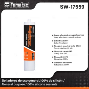 SILICON TRANSPARENTE 100% FUMETAX 280 ML SW-17559