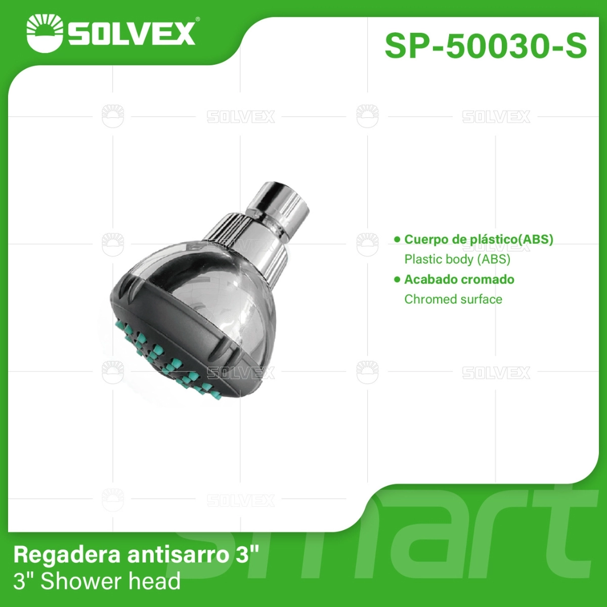 REGADERA ANTISARRO SOLVEX SIN BRAZO SP-50030-S