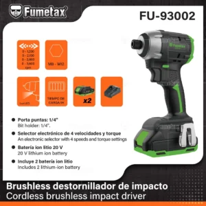 DESATORNILLADOR DE IMPACTO ENTRADA HEXAGONAL FUMETAX ULTRA FU-93002
