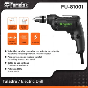 TALADRO 3/8 450W FUMETAX ULTRA FU-81001
