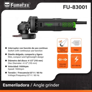 ESMERILADORA ANGULAR 4 1/2 850W FUMETAX ULTRA FU-83001