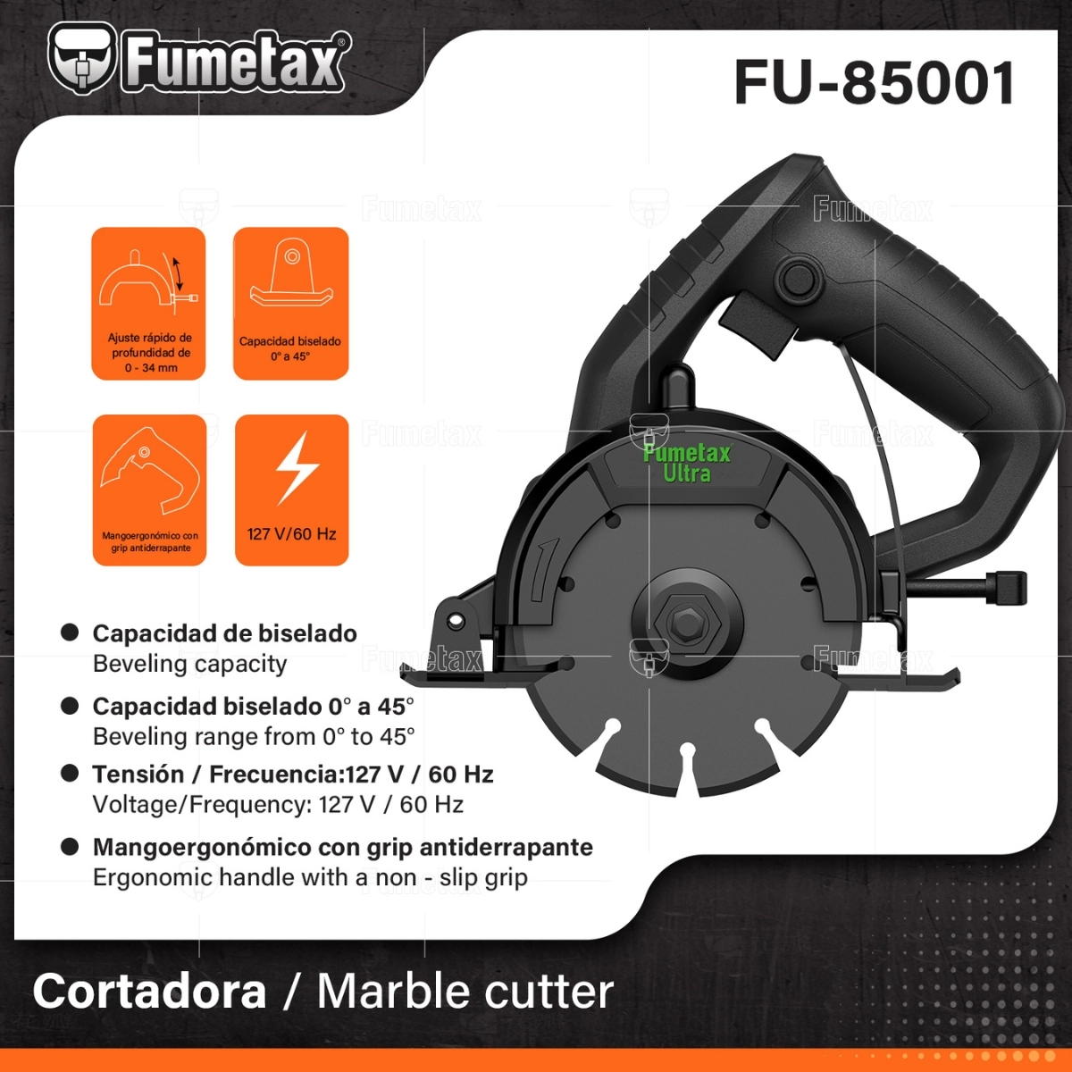 CORTADORA DE CONCRETO AZULEJO MARMOL MADERA FUMETAX FU-85001