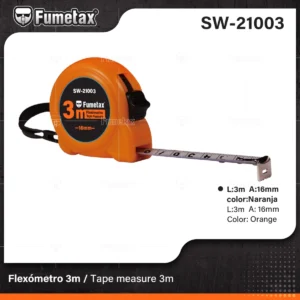 FLEXOMETRO NARANJA 3 MTS FUMETAX SW-21003