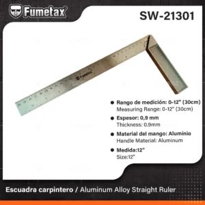 ESCUADRA CARPINTERO ALUMINIO 30 CM FUMETAX SW-21301