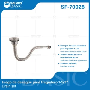 CESPOL ACERO INOXIDABLE FLEXIBLE CON CONTRACANASTA SF-70028