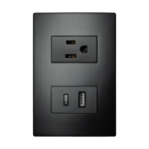 CONTACTO USB DOBLE C Y USB CON CONTACTO NEGRO LINEA PRO SPM-110329N