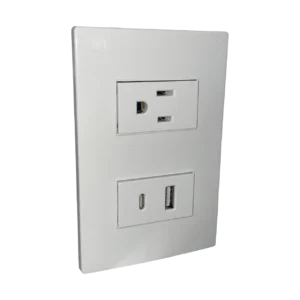 CONTACTO USB DOBLE C Y USB CON CONTACTO GRIS LINEA PRO SPM-110329B