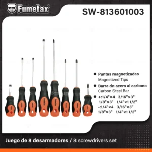 JUEGO DE 8 DESARMADORES FUMETAX SW-813601003