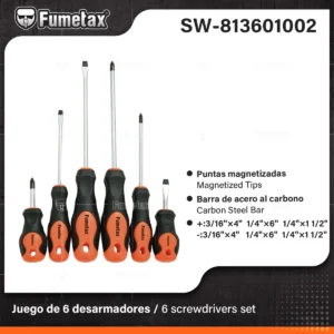 JUEGO DE 6 DESARMADORES FUMETAX SW-813601002