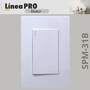 PLACA CON APAGADOR ESCALERA O SENCILLO MODULO GRANDE LINEA PRO BLANCA SPM-31B