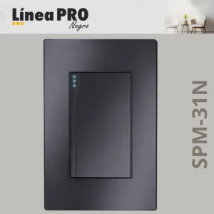 PLACA CON APAGADOR ESCALERA O SENCILLO MODULO GRANDE LINEA PRO NEGRA  SPM-31N