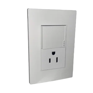 PLACA CON CONTACTO Y APAGADOR LINEA PRO BLANCA SPM-121615B