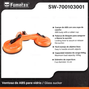 VENTOSA TRIPLE PARA SUJECION DE VIDRIOS FUMETAX SW-700103001