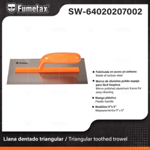 LLANA DENTADA TRIANGULOS MANGO PLASTICO FUMETAX 11" X 5" SW-64020207002