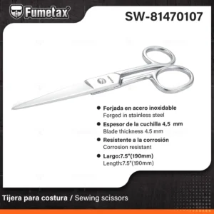 TIJERA PARA COSTURA 7" FUMETAX SW-81470107