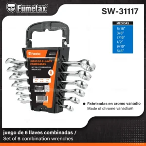 JUEGO DE 6 LLAVES COMBINADAS STD FUMETAX SW-31117