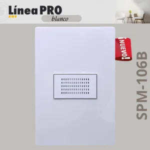 PLACA CON 1 ZUMBADOR LINEA PRO BLANCO SPM-106B