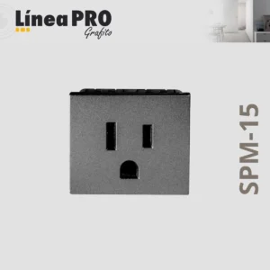 CONTACTO ATERRIZADO POLICARBONATO GRIS LINEA PRO 1 1/2 SPM-15