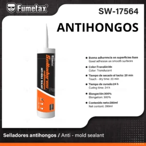 SILICON TRANSPARENTE 100% ( ANTIHONGOS )280ML FUMETAX SW-17564