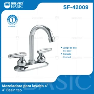 MEZCLADORA PARA LAVABO CROMO SF-42009
