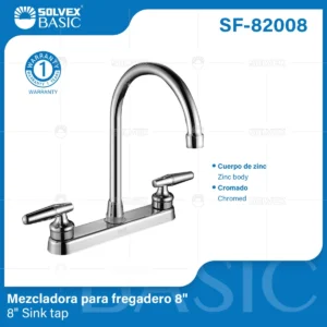 MEZCLADORA PARA FREGADERO CROMO MLES.PIRULI CROMO SF-82008