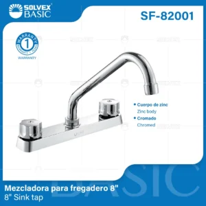 MEZCLADORA PARA FREGADERO CUELLO CORTO MLES. QUEEN SF-82001