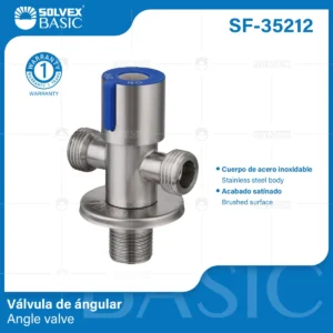 VALVULA ANGULAR DOBLE ROSCA MACHO 1/2 X 1/2 ACERO INOX SF-35212