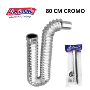 EXTENSION FLEXIBLE DE 80 CM CROMADA PARA LAVABO O FREGADERO FLEXIMATIC 3345