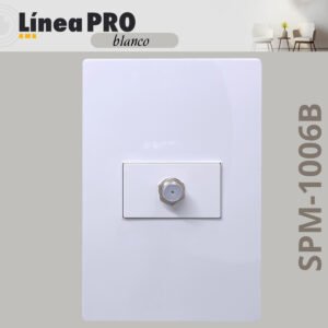PLACA CON 1 MODULO PARA TV BLANCO LINEA PRO SPM-1006B