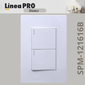 PLACA CON 2 APAGADORES 1.5 LINEA PRO SPM-121616B
