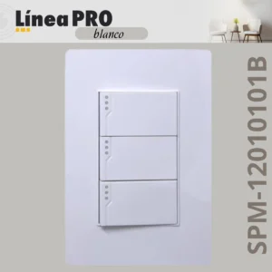 PLACA CON 3 APAGADORES SENCILLOS BLANCO LINEA PRO SPM-120101001B